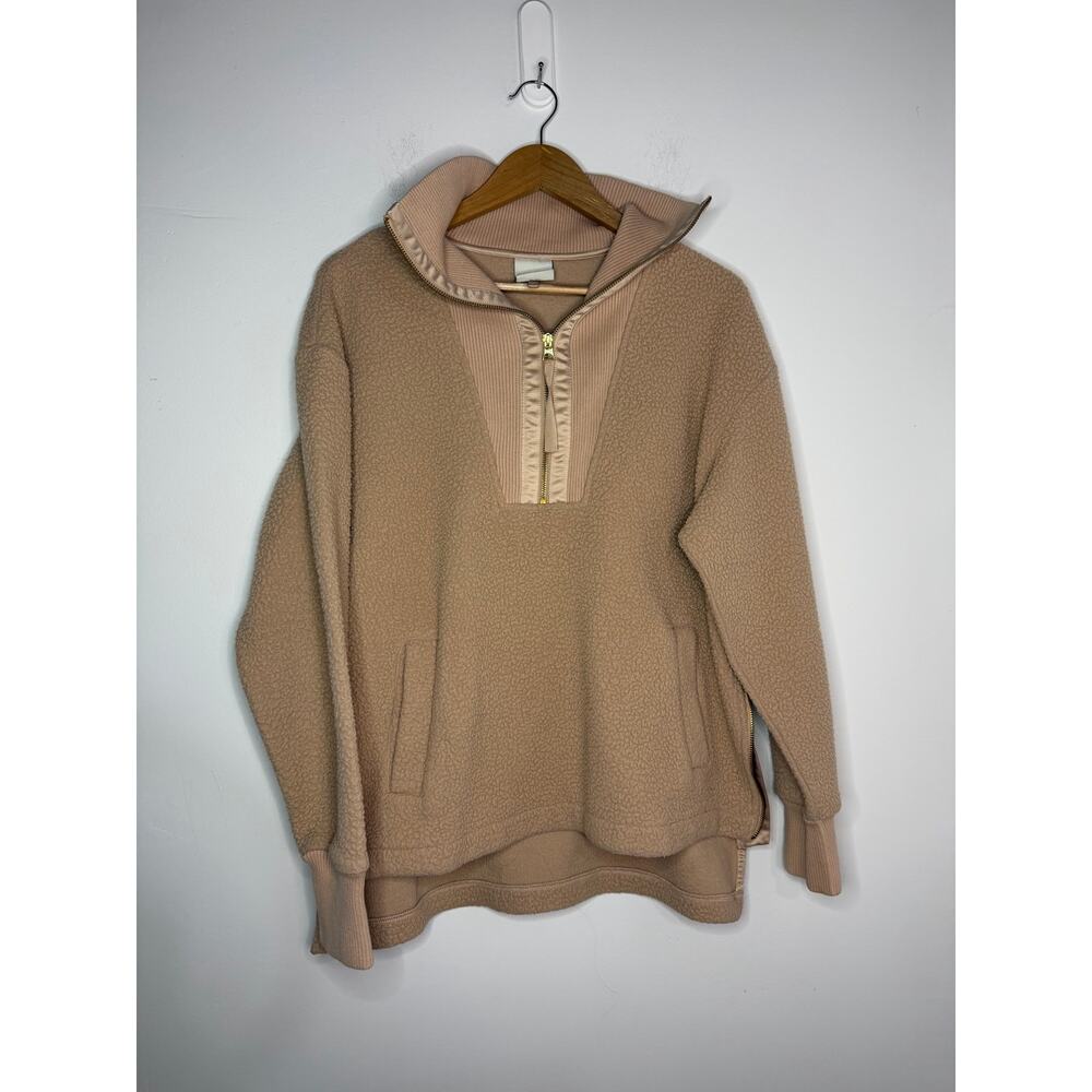 Varley Wallace Half Zip Fleece Size Medium in tan